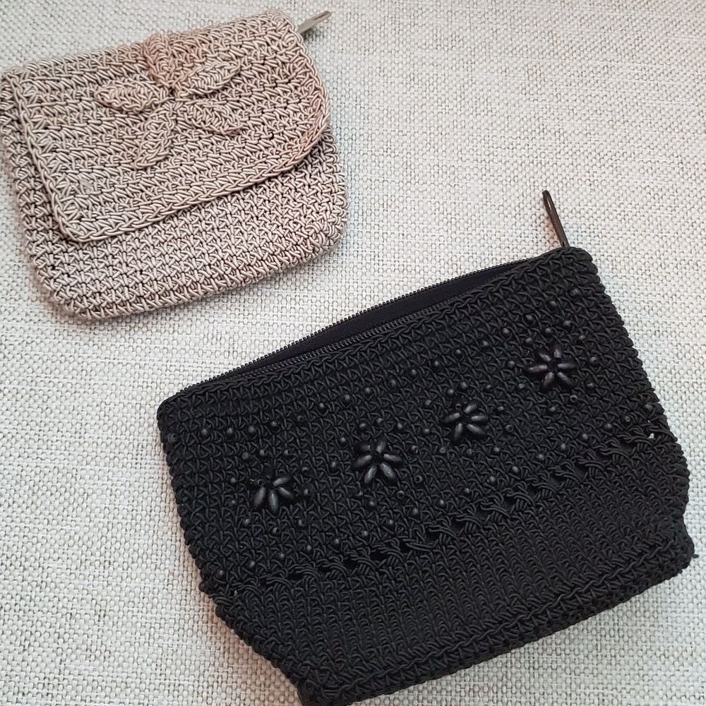 Black and Khaki clutch bags